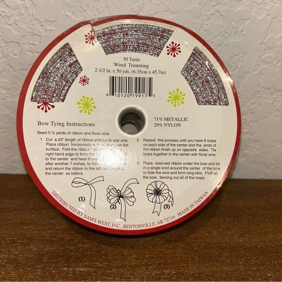 New, Wired Trimming Metallic Wide Ribbon - Picture 3 of 3